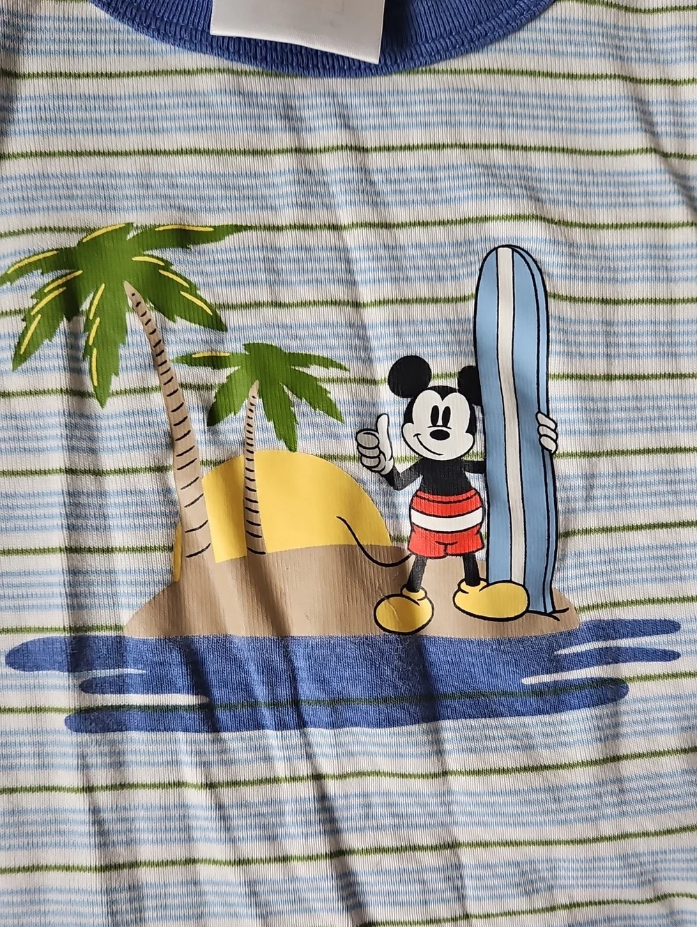 Hanna Andersson Striped Mickey Surf Pajama Set Size 12